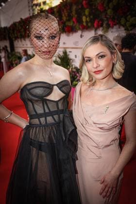 GERMAN FILM AWARD 2025 ceremony in Berlin Helena Zengel and Emma Drogunova Emma Nova on the red carpet at the Lola German Film Award 2025 ceremony at the Theater am Potsdamer Platz in Berlin Date 10 05 2025 Copyright: xEventpressx