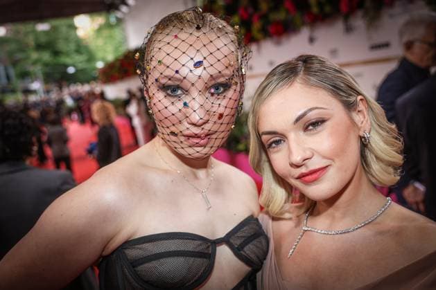 GERMAN FILM AWARD 2025 ceremony in Berlin Helena Zengel and Emma Drogunova Emma Nova on the red carpet at the Lola German Film Award 2025 ceremony at the Theater am Potsdamer Platz in Berlin Date 10 05 2025 Copyright: xEventpressx