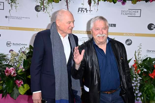 Burghart Klaußner and Wolf Biermann at the 75th German Film Award 2025 ceremony at the Theater am Potsdamer Platz Berlin, 09 05 2025 Foto:xF.xKernx xFuturexImagex filmpreis_5548