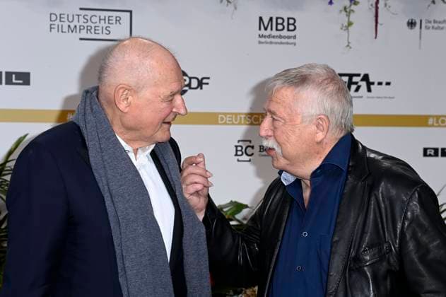 Burghart Klaußner and Wolf Biermann at the 75th German Film Award 2025 ceremony at the Theater am Potsdamer Platz Berlin, 09 05 2025 Foto:xF.xKernx xFuturexImagex filmpreis_5549