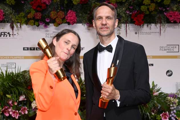 Franzisca Puppe and Jan Stoltz at the 75th German Film Award 2025 ceremony at the Theater am Potsdamer Platz Berlin, 09 05 2025 Foto:xF.xKernx xFuturexImagex filmpreis_5624