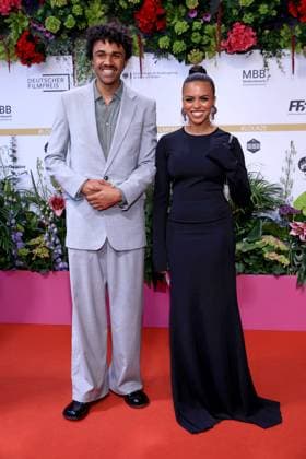 09 05 2025, Langston Uibel and Aminata at the 75th German Film Award Ceremony, 2025, in Berlin, Red Carpet, Berlin Germany, Germany