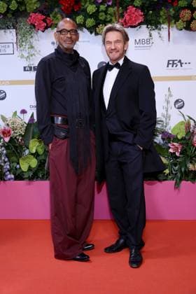 09 05 2025, Pierre Sanoussi Bliss and Thure Riefenstein at the 75th German Film Award Ceremony, 2025, in Berlin, Red Carpet, Berlin Germany, Germany