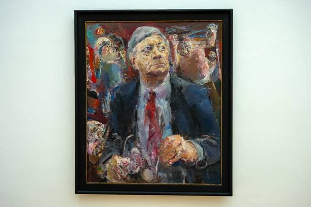 Painting Pictures End Art Art Culture 09 05 2025 Leipzig Museum of Fine Arts Cabinet Exhibition Bernhard Heisig Birthday still life with Icarus on his 100th birthday Studio visit Portrait of Helmut Schmidt 1986 Permanent loan from the Peter and Irene Ludwig Foundation Leipzig GER