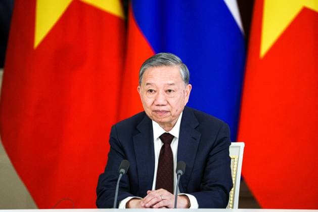 RUSSIA, MOSCOW - MAY 10, 2025: To Lam, General Secretary of the Communist Party of Vietnam, emerges after bilateral talks with Vladimir Putin, President of Russia, at the Moscow Kremlin. Gavriil Grigorov Russian Presidential Press and Information Office TASS  80514273