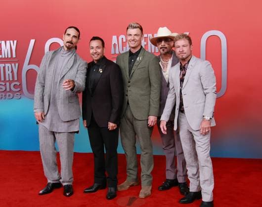 Bilder des Jahres 2025, Entertainment 05 Mai 60th Academy of Country music awards in Frisco, USA - 07 May 2025 Kevin Richardson, Howie Dorough, Nick Carter, AJ McLean and Brian Littrell of Backstreet Boys attend the 60th Academy of Country Music Awards at Omni Frisco Hotel at The Star. Frisco United States Copyright: xCaseyxFlaniganx xSOPAxImagesx ACM25_1243