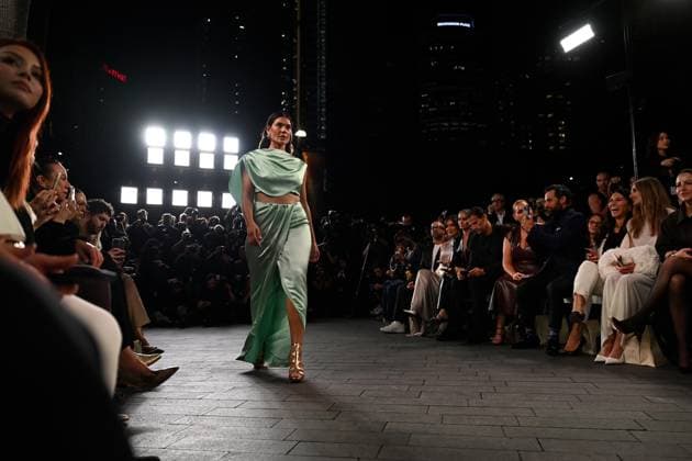 AUSTRALIAN FASHION WEEK 2025, Models walk the runway during the Carla Zampatti Runway Show as part of Australian Fashion Week 2025 in Sydney, Monday, May 12, 2025. ( NO ARCHIVING SYDNEY NEW SOUTH WALES AUSTRALIA  Copyright: xSTEVENxSAPHOREx 20250512113238559926