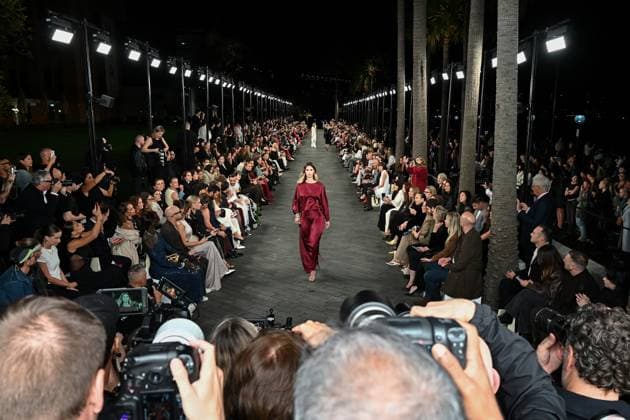 AUSTRALIAN FASHION WEEK 2025, Models walk the runway during the Carla Zampatti Runway Show as part of Australian Fashion Week 2025 in Sydney, Monday, May 12, 2025. ( NO ARCHIVING SYDNEY NEW SOUTH WALES AUSTRALIA  Copyright: xSTEVENxSAPHOREx 20250512188343525540