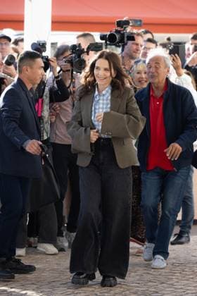 Cannes Jury Diner Jury President, Juliette Binoche attends the 2025 Jury Dinner ahead of the 78th annual Cannes Film Festival at on May 12, 2025 in Cannes, France Photo by Shootpix ABACAPRESS.COM Cannes France  Copyright: xShootpix ABACAx