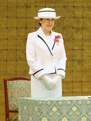 Japan Empress Masako at Red Cross event Japanese Empress Masako attends a Japanese Red Cross Society event in Tokyo on May 13, 2025. (Pool photo)  A14AA0004538210P