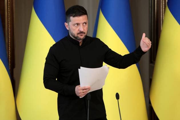 News Themen der Woche KW20 News Bilder des Tages President of Ukraine Volodymyr Zelenskyy holds a news conference in Kyiv, Ukraine, on May 13, 2025.TEST 818056386 (Photo by Hennadii Minchenko Ukrinform) News conference of Volodymyr Zelenskyy on May 13, 2025  Copyright: xKIRILLxCHUBOTINx