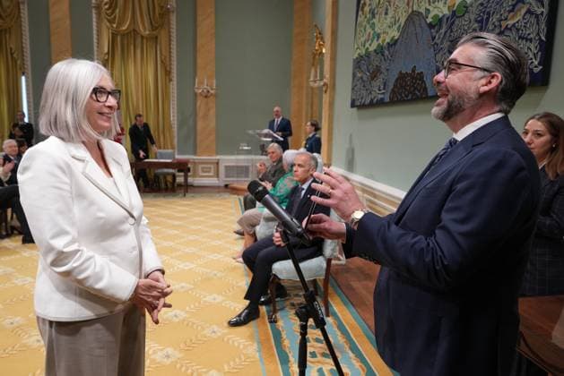 May 13, 2025, Ottawa, On, CANADA: Patty Hajdu, Minister of Jobs and Families and Minister responsible for the Federal Economic Development Agency for Northern Ontario, takes part in the cabinet swearing-in ceremony at Rideau Hall in Ottawa on Tuesday, May 13, 2025. Ottawa CANADA  - ZUMAc35_ 20250513_zaf_c35_068 Copyright: xChristinnexMuschix