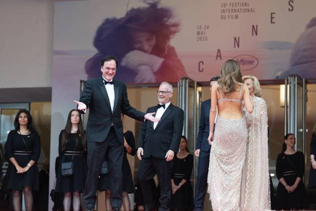 78. Internationalen Filmfestspiele von Cannes 2025 Cannes, Frankreich - 13.5.2024: Quentin Tarantino und Daniella Tarantino während der Eröffnung der 78. Internationalen Filmfestspiele von Cannes. Die 78. Internationalen Filmfestspiele von Cannes finden vom 13. bis 24. Mai 2025 statt. Provence-Alpes-CÃ te d™Azur