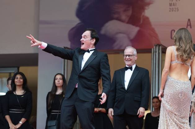 78. Internationalen Filmfestspiele von Cannes 2025 Cannes, Frankreich - 13.5.2024: Quentin Tarantino und Daniella Tarantino während der Eröffnung der 78. Internationalen Filmfestspiele von Cannes. Die 78. Internationalen Filmfestspiele von Cannes finden vom 13. bis 24. Mai 2025 statt. Provence-Alpes-CÃ te d™Azur