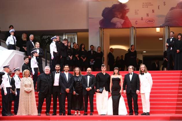 May 13, 2025, Cannes, Cote D azur, France: Director AMELIE BONNIN and her cast of whom JULIETTE ARMANET on the red carpet for the Opening Ceremony and the Leave One Day Premiere screening at the 78th Annual Cannes Film Festival at Palais des Festivals in Cannes, France Cannes France - ZUMAc179 20250513_zep_c179_079 Copyright: xMickaelxChavetx
