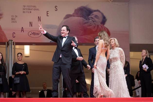 Quentin Tarantino, Davis Lisnard, Iris Knobloch Montée des marches du film Partir un jour pour la cérémonie douverture du 78ème Festival International du Film de Cannes, au Palais des Festivals à Cannes Le 13 mai 2025 Jacovides Moreau Bestimage Red carpet of the movie Leave One Day for the opening of the 78th Cannes International Film Festival at the Palais des Festivals in Cannes, France On may 13th 2025 unknown  Copyright: xJACOVIDES-MOREAUx xBESTIMAGExJACOVIDES-MOREAUx xBESTIMAGEx