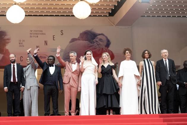 Cannes - Opening Ceremony DN Jury Members Carlos Reygadas, Payal Kapadia, Dieudo Hamadi, Jeremy Strong, Juliette Binoche, Alba Rohrwacher, Leïla Slimani, Halle Berry and Hong Sang-soo attend the red carpet for the opening ceremony and Partir Un Jour (Leave One Day) screening at the 78th annual Cannes Film Festival at Palais des Festivals on May 13, 2025 in Cannes, France. Photo by David NIVIERE ABACAPRESS.COM CANNES France  Copyright: xNivierexDavid ABACAPRESS.COMx