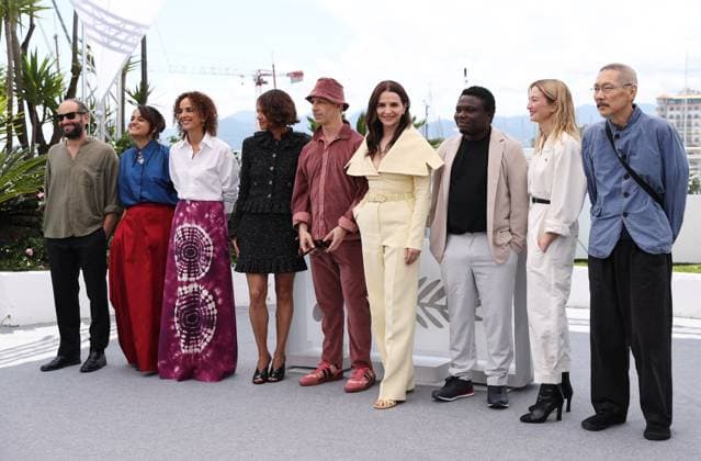 (250514) -- CANNES, May 14, 2025 -- French actress and jury president of the 78th Cannes Film Festival Juliette Binoche (4th R) poses with jury members during a photocall at the festival in Cannes, France, May 13, 2025. ) FRANCE-CANNES-FILM FESTIVAL-JURY GaoxJing 