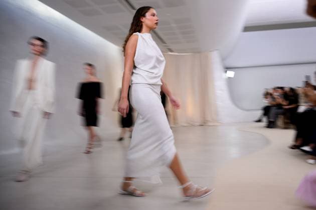 AUSTRALIAN FASHION WEEK 2025, Models walk the runway during the Bianca Spender fashion show at Australian Fashion Week 2025 in Sydney, Wednesday, May 14, 2025. ( NO ARCHIVING SYDNEY NEW SOUTH WALES AUSTRALIA  Copyright: xBIANCAxDExMARCHIx 20250514149923902697
