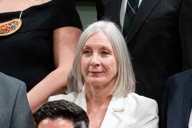 May 13, 2025, Ottawa, On, Canada: Minister of Jobs and Families and Minister responsible for the Federal Economic Development Agency for Northern Ontario Patty Hajdu participates in a family photo following a cabinet swearing in ceremony at Rideau Hall in Ottawa, on Tuesday, May 13, 2025. Ottawa Canada  - ZUMAc35_ 20250513_zaf_c35_399 Copyright: xSpencerxColbyx