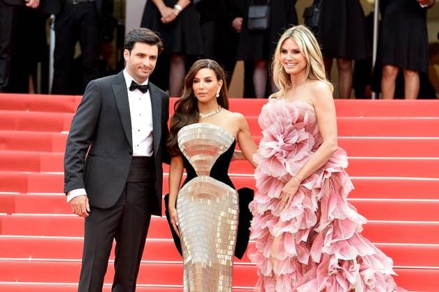 Carlos Sainz, Eva Longoria and Heidi Klum at the Opening Opening of the 78 Cannes Film Festival with the theatrical premiere of the film Leave One Day on 13 05 2025 in Cannes Cannes Film Festival 2025 Opening Leave One Day Film Premiere