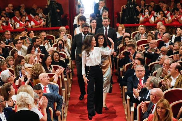 Entertainment Themen der Woche KW20 Queen Letizia presides over the World Red Cross and Red Crescent Day Queen Letizia, the President of the Region of Murcia, Fernando López Miras, and the Mayor of Murcia, José Ballesta, during the main event of the World Red Cross and Red Crescent Day at the Romea Theater in Murcia, on May 14, 2025, in Murcia Spain 14 MAY 2025 Spain  Copyright: xEduxBotellax 6718508