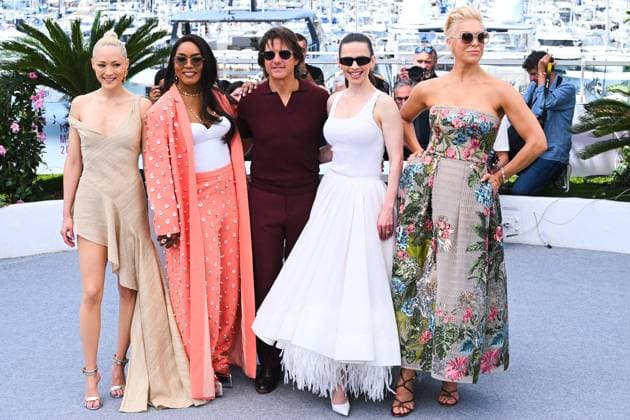 Cannes, 78th Cannes Film Festival 2025 - day 2 - Photocall of Mission Impossible - The Final Reckoning Cannes, 78th Cannes Film Festival 2025 - day 2 - Photocall of Mission Impossible - The Final Reckoning . In the picture Pom Klementieff, Angela Bassett, Tom Cruise, Hannah Waddingham and Hayley Atwell Cannes Cannes France  Copyright: xIPA ABACAx
