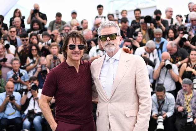 Cannes Mission Impossible The Final Reckoning Photocall AM Tom Cruise and Christopher McQuarrie posing at the photocall for Mission: Impossible – The Final Reckoning, presented Out of Competition, Cannes, France on May 14, 2025 as part of the 78th Cannes Film Festival. Photo by Aurore Marechal ABACAPRESS.COM Cannes France  Copyright: xMarechalxAurore ABACAx