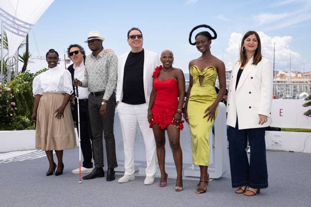 Cannes - Promis Le Ciel Photocall Aïssa Maïga, Mohamed Grayaa, Touré Blamassi, Foued Zaazaa, Deborah Christelle Lobe Naney, Laetitia Ky and Didar Domehri attend the Promis Le Ciel (Promised Sky) photocall at the 78th annual Cannes Film Festival at Palais des Festivals on May 14, 2025 in Cannes, France. Photo by Shootpix ABACAPRESS.COM Cannes France  Copyright: xShootpix ABACAx