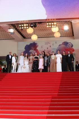 May 14, 2025, Cannes, Cote D azur, France: Cast and crew of Sound of Falling including LUISE HEYER, LEA DRINDA, HANNA HECKT, MASCHA SCHILINSKI, SUSANNE WUST, LENA URZENDOWSKY, LAENI GEISELER, ANDREW BOLTON, LUZIA OPPERMANN and MAREN SCHMITT attend the red carpet for the Sound of Falling Premiere screening at the 78th Annual Cannes Film Festival at Palais des Festivals in Cannes, France Cannes France - ZUMAc179 20250514_zep_c179_146 Copyright: xMickaelxChavetx