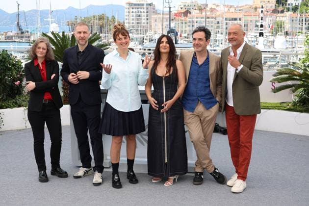 Camera D Or Jury Photocall at the 78th Annual Cannes Film Festival Pascale Marin, Rachid Hami, Alice Rohrwacher, GÃ raldine Nakache, FrÃ dÃ ric Mercier and Tommaso Vergallo - Camera D Or Jury Photocall at the 78th Annual Cannes Film Festival in Cannes, France on May 14, 2025.  Copyright: x Chassery+Courdjix