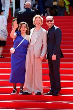 Bärbel Schwarz, Filip Schnack and Martin Rother at the premiere of the feature film Sound of Falling at the Festival de Cannes 2025 78 Cannes International Film Festival at the Palais des Festivals Cannes, 14 05 2025 Foto:xD.xBedrosianx xFuturexImagex falling_5522
