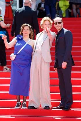 Bärbel Schwarz, Filip Schnack and Martin Rother at the premiere of the feature film Sound of Falling at the Festival de Cannes 2025 78 Cannes International Film Festival at the Palais des Festivals Cannes, 14 05 2025 Foto:xD.xBedrosianx xFuturexImagex falling_5523