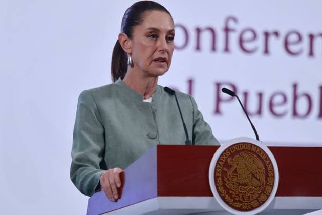Mexico™s President Claudia Sheinbaum Holds Briefing Mexico™s President Claudia Sheinbaum Pardo, speaks about the possibility of remittances being taxed at 5% from the United States during a briefing conference at National Palace. on May 14, 2025 in Mexico City, Mexico. (Photo by Carlos Santiago Eyepix Group) Copyright: xCarlosxSantiago xEyepixxGroupx CS_14052025_155477