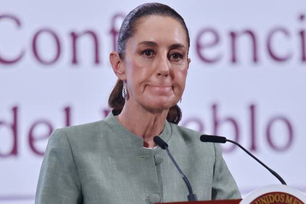Mexico™s President Claudia Sheinbaum Holds Briefing Mexico™s President Claudia Sheinbaum Pardo, speaks about the possibility of remittances being taxed at 5% from the United States during a briefing conference at National Palace. on May 14, 2025 in Mexico City, Mexico. (Photo by Carlos Santiago Eyepix Group) Copyright: xCarlosxSantiago xEyepixxGroupx CS_14052025_155501