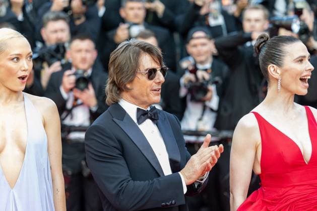 Internationale Filmfestspiele von Cannes, Mission Impossible - The Final Reckoning Premiere 78. Internationalen Filmfestspiele von Cannes 2025 - Eröffnung Cannes, Frankreich - 14.5.2024: Pom Klementieff, Tom Cruise and Hayley Atwell während des Roten Teppichs zu Roten Teppichs zu MISSION: IMPOSSIBLE - THE FINAL RECKONING während der 78. Internationalen Filmfestspiele von Cannes. Die 78. Internationalen Filmfestspiele von Cannes finden vom 13. bis 24. Mai 2025 statt. Provence-Alpes-CÃ te d™Azur