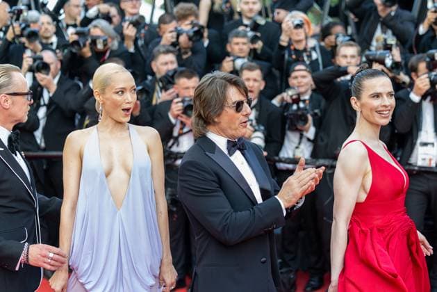 Internationale Filmfestspiele von Cannes, Mission Impossible - The Final Reckoning Premiere 78. Internationalen Filmfestspiele von Cannes 2025 - Eröffnung Cannes, Frankreich - 14.5.2024: Pom Klementieff, Tom Cruise and Hayley Atwell während des Roten Teppichs zu Roten Teppichs zu MISSION: IMPOSSIBLE - THE FINAL RECKONING während der 78. Internationalen Filmfestspiele von Cannes. Die 78. Internationalen Filmfestspiele von Cannes finden vom 13. bis 24. Mai 2025 statt. Provence-Alpes-CÃ te d™Azur