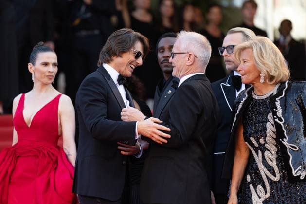 Internationale Filmfestspiele von Cannes, Mission Impossible - The Final Reckoning Premiere 78. Internationalen Filmfestspiele von Cannes 2025 - Eröffnung Cannes, Frankreich - 14.5.2024: Tom Cruise and Simon Pegg während des Roten Teppichs zu Roten Teppichs zu MISSION: IMPOSSIBLE - THE FINAL RECKONING während der 78. Internationalen Filmfestspiele von Cannes. Die 78. Internationalen Filmfestspiele von Cannes finden vom 13. bis 24. Mai 2025 statt. Provence-Alpes-CÃ te d™Azur