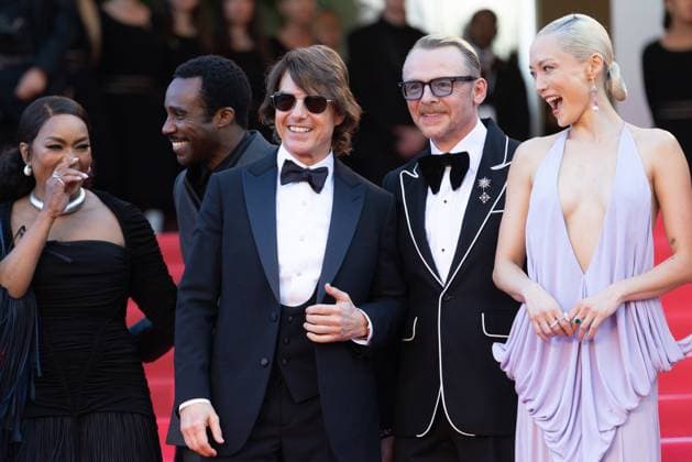 Internationale Filmfestspiele von Cannes, Mission Impossible - The Final Reckoning Premiere 78. Internationalen Filmfestspiele von Cannes 2025 - Eröffnung Cannes, Frankreich - 14.5.2024: Angela Bassett, Tom Cruise, Simon Pegg and Pom Klementieff während des Roten Teppichs zu Roten Teppichs zu MISSION: IMPOSSIBLE - THE FINAL RECKONING während der 78. Internationalen Filmfestspiele von Cannes. Die 78. Internationalen Filmfestspiele von Cannes finden vom 13. bis 24. Mai 2025 statt. Provence-Alpes-CÃ te d™Azur