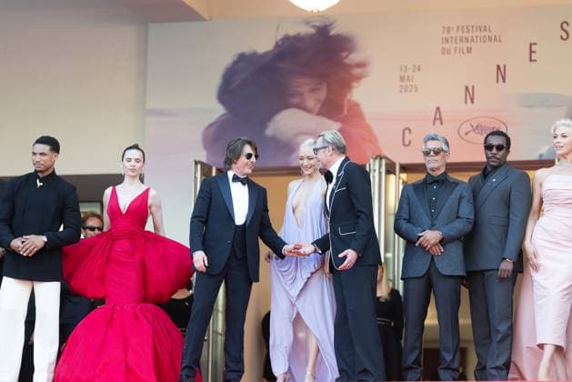 Internationale Filmfestspiele von Cannes, Mission Impossible - The Final Reckoning Premiere 78. Internationalen Filmfestspiele von Cannes 2025 - Eröffnung Cannes, Frankreich - 14.5.2024: Hayley Atwell, Tom Cruise and Pom Klementieff während des Roten Teppichs zu Roten Teppichs zu MISSION: IMPOSSIBLE - THE FINAL RECKONING während der 78. Internationalen Filmfestspiele von Cannes. Die 78. Internationalen Filmfestspiele von Cannes finden vom 13. bis 24. Mai 2025 statt. Provence-Alpes-CÃ te d™Azur