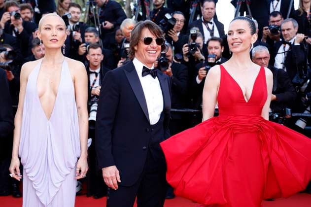 Pom Klementieff, Tom Cruise and Hayley Atwell at the premiere of the feature film Mission Impossible 8 The Final Reckoning at the Festival de Cannes 2025 78 Cannes International Film Festival at the Palais des Festivals Cannes, 14 05 2025 Foto:xD.xBedrosianx xFuturexImagex mission_prem_5511