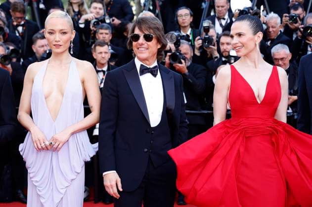 Pom Klementieff, Tom Cruise and Hayley Atwell at the premiere of the feature film Mission Impossible 8 The Final Reckoning at the Festival de Cannes 2025 78 Cannes International Film Festival at the Palais des Festivals Cannes, 14 05 2025 Foto:xD.xBedrosianx xFuturexImagex mission_prem_5513