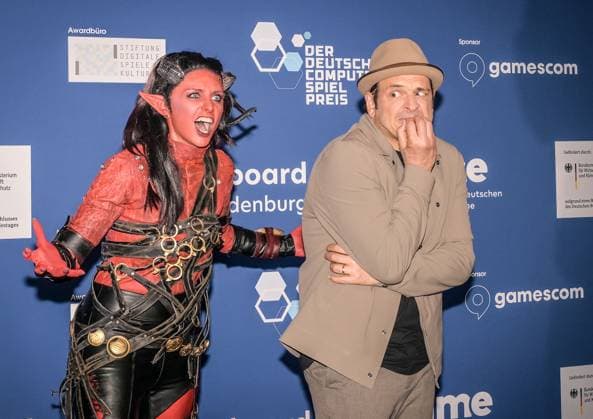 Entertainment, Presentation of the German Computer Game Award 2025 14 05 2025, xdanx, Entertainment, Presentation of the German Computer Game Award 2025 emspor, v l Cosplayer Kaya Yanar at the presentation of the German Computer Game Award 2025 at the Funkturm Berlin Berlin Palais am Funkturm Berlin Germany EN Copyright: xDanielxLakomskix