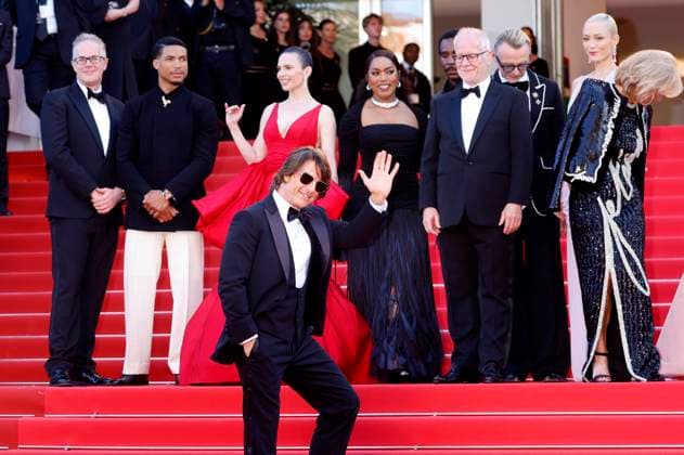 Eddie Hamilton, Greg Tarzan Davis, Hayley Atwell, Tom Cruise, Angela Bassett, Trammell Tillman, Thierry Fremaux, Simon Pegg, Pom Klementieff and Iris Knobloch at the premiere of the feature film Mission Impossible 8 The Final Reckoning at the Festival de Cannes 2025 78 Cannes International Film Festival at the Palais des Festivals Cannes, 14 05 2025 Foto:xD.xBedrosianx xFuturexImagex mission_prem_5574