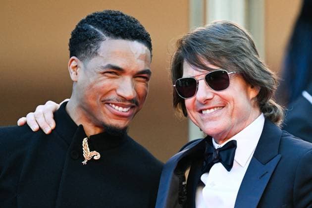 Internationale Filmfestspiele von Cannes, Mission Impossible - The Final Reckoning Premiere Cannes Mission Impossible The Final Reckoning Screening AM Greg Tarzan Davis and Tom Cruise attending the Mission: Impossible - The Final Reckoning red carpet for the Out of Competition premiere, Cannes, France on May 14, 2025 as part of the 78th Cannes Film Festival. Photo by Aurore Marechal ABACAPRESS.COM Cannes France  Copyright: xMarechalxAurore ABACAx