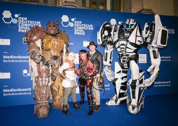 Entertainment, Presentation of the German Computer Game Award 2025 14 05 2025, xdanx, Entertainment, Presentation of the German Computer Game Award 2025 emspor, v l Cosplayers at the Presentation of the German Computer Game Award 2025 at the Funkturm Berlin Berlin Palais am Funkturm Berlin Germany EN Copyright: xDanielxLakomskix