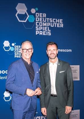 Entertainment, Verleihung des deutschen Computerspielpreis 2025 14.05.2025, xdanx, Entertainment, Verleihung des deutschen Computerspielpreis 2025 emspor, v.l. Helge Juergens und Felix Falk bei der Verleihung des Deutschen Computerspielpreises 2025 am Funkturm Berlin. Berlin Palais am Funkturm Berlin Deutschland (DE) Copyright: xDanielxLakomskix