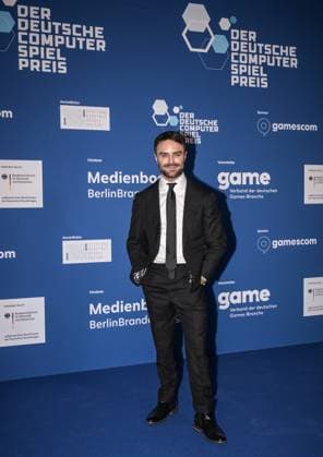 Entertainment, Presentation of the German Computer Game Award 2025 14 05 2025, xdanx, Entertainment, Presentation of the German Computer Game Award 2025 emspor, v l Marios Gavrilis at the presentation of the German Computer Game Award 2025 at the Funkturm Berlin Berlin Palais am Funkturm Berlin Germany EN Copyright: xDanielxLakomskix