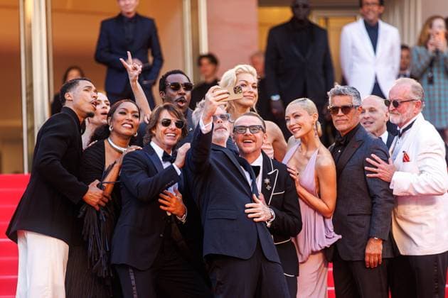 Festival de Cannes Premiere Mission Impossible The Final Reckoning Greg Tarzan Davis, Hayley Atwell, Angela Bassett, Tom Cruise, Trammell Tillman, Christopher McQuarrie, Hannah Waddingham, Simon Pegg, Pom Klementieff, Esai Morales and Brian Robbins at the premiere of Mission Impossible The Final Reckoning during the 78 Cannes Film Festival on 14 05 2025 Copyright: xEventpressxKochanx