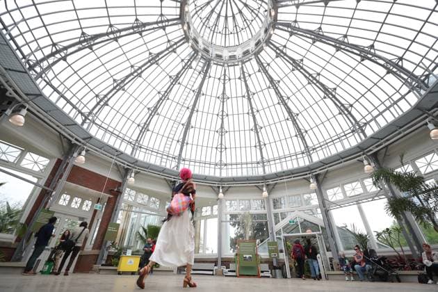 Allan Garden Reopening In Toronto, Canada People visit the Palm House at Allan Gardens Conservatory, which reopens to the public in Toronto, Canada, on May 14, 2025, after extensive restoration. Toronto Canada  Copyright: xArrushxChoprax originalFilename: chopra-notitle250515_npHg1.jpg